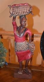 Coloful Lady Statuary of Wood