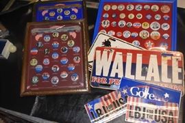 Political Pins, License Plates, Political Ads