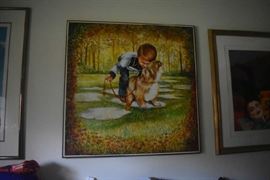 Painting Of Child and Dog