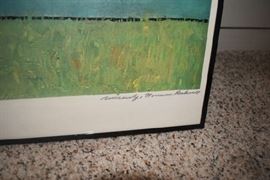 Baseball player art signed by Rockwell