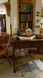 Arts and crafts era desk. Old books