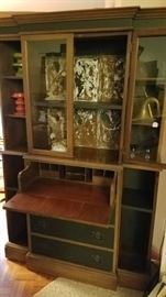 Upcycled mahogany secretary bookcase with rusty ceiling tin