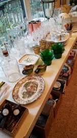 Lots of smalls. Vintage barware. Home decor. Some bargains by the box lot.
