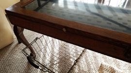 Antique display case coffee table