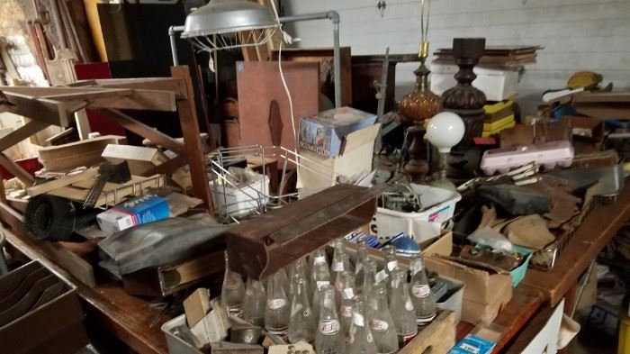 It's a pickers paradise in the garage.
