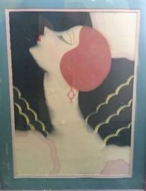 Art Deco Painting on Silk, by Paul Poiret