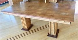 Mid-Century Rattan Dining Table