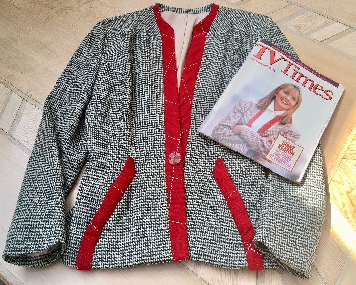 Jacket Worn by Diane Keaton, Designed by Sandy Davidson, and Shown on Cover of Oct.,  1992 TV Times