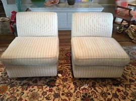 Custom slipper chairs from Rep Crafts 28"w x 36"d x 30"h asking $180 for the pair