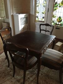French style vintage game table and chairs - also perfect in a breakfast or kitchen area