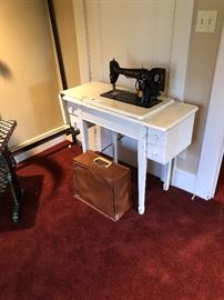 antique sewing machine and portable bernina machine