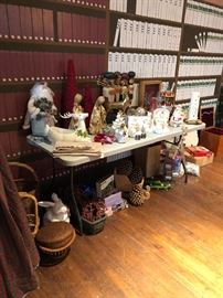 holiday decor including vintage Robyn ceramics