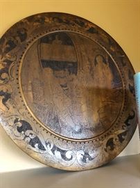 hand carved wooden plaque