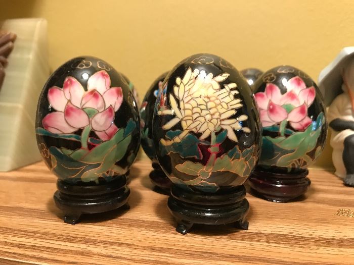 Cloisionne style decorative eggs 