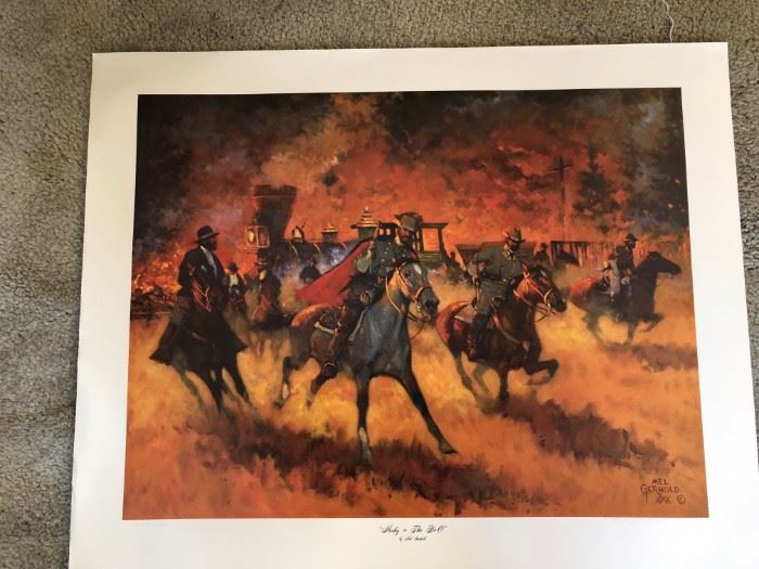 Signed print by Mel Gerhold. "Mosby and the B & O"