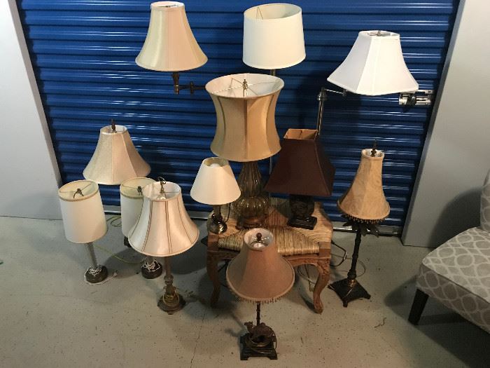 Over 20 lamps for sale 1/2 of inventory shown here