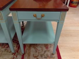 2 MidCentury Modern Mersman Gold Leaf Accent Side Tables