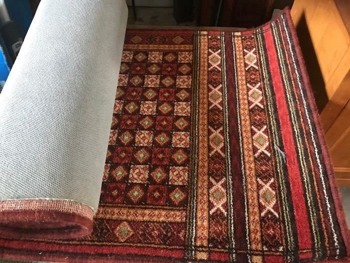 2 Gorgeous Red Mozaic Wool Runners & Full Room Rug with pads