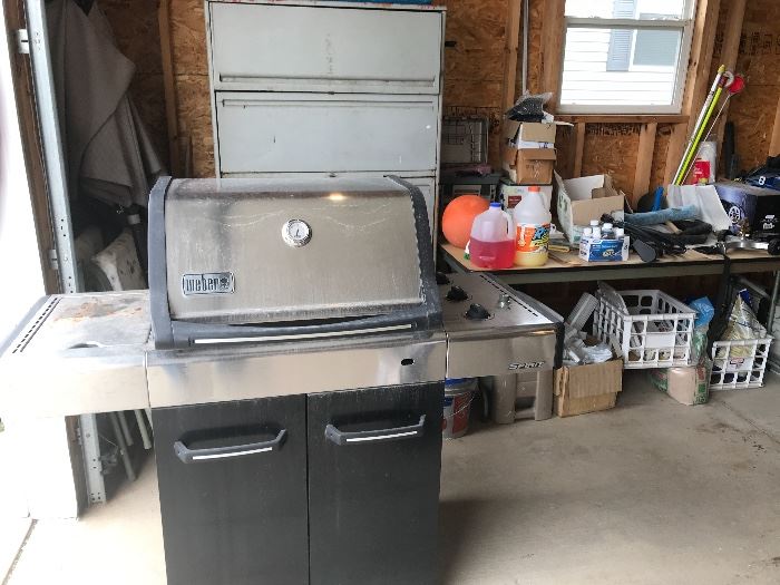 weber gas grill, file cabinet
