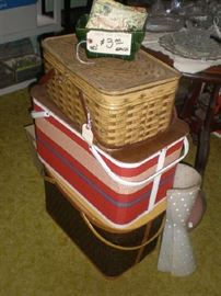 Picnic baskets - Brown woven one sold. 3D postcards were $3, now $1 each or ask for a bundle price on all - sold. 