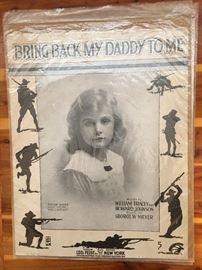 Vintage sheet music "Bring Back My Daddy To Me"