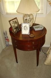 Vintage leather top mahogany table