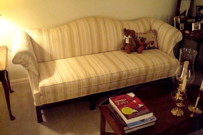 Vintage camel back sofa.