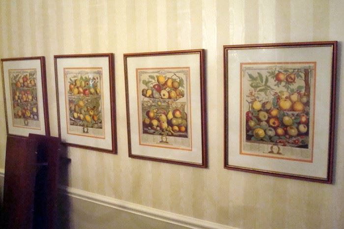 Four of ten vintage prints.