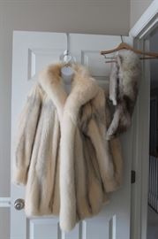 Vintage designer Christian Dior Silver  Fox Fur Coat and Collar