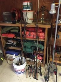 Fishing rods/reels, life jackets