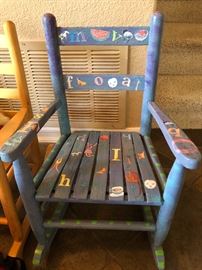 Wonderful painted childs rocking chair