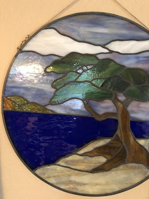 Beautiful stained glass Torrey Pine Tree