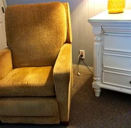 gold recliner chair