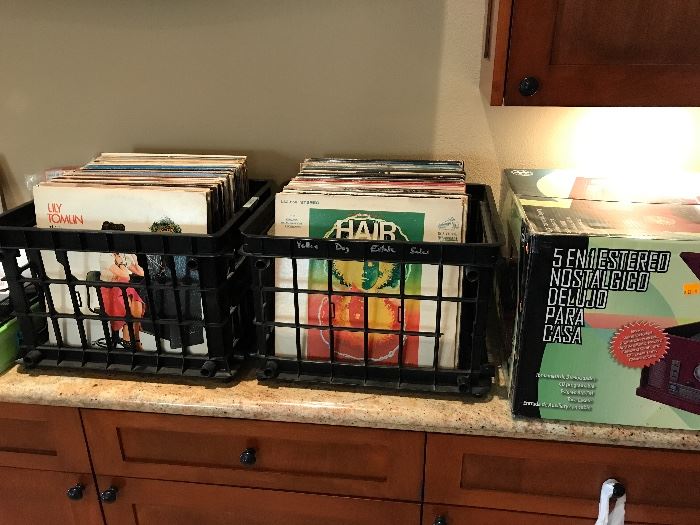 lots of vinyl records