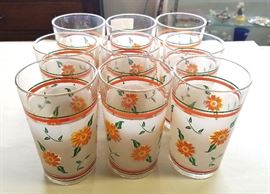 Vintage 1960's Floral Tumblers