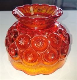 L. G. Wright "Moon & Star" Amberina Fairy Light Lamp Globe