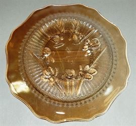 Depression Era Jeanette Glass "Iris & Herringbone" Carnival Glass Bread & Butter Plate