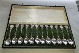 Sterling Silver Franklin Mint "Twelve Days of Christmas" Spoons