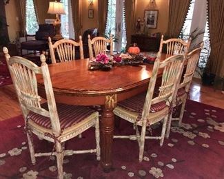 Dining Room Table and 6 Chairs- Distressed treatment on chairs
