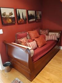 Sleigh Daybed, Decorative Pillows, Art