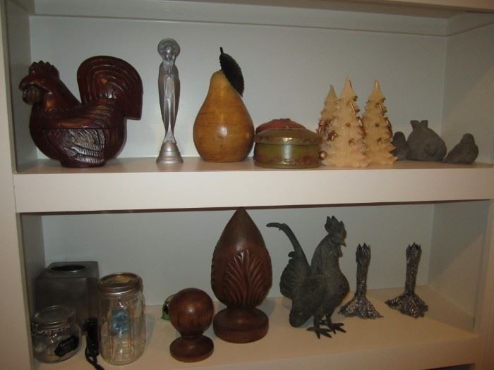 Decorative Roosters, Fruit, Boxes, Jars, Candlestick Holders