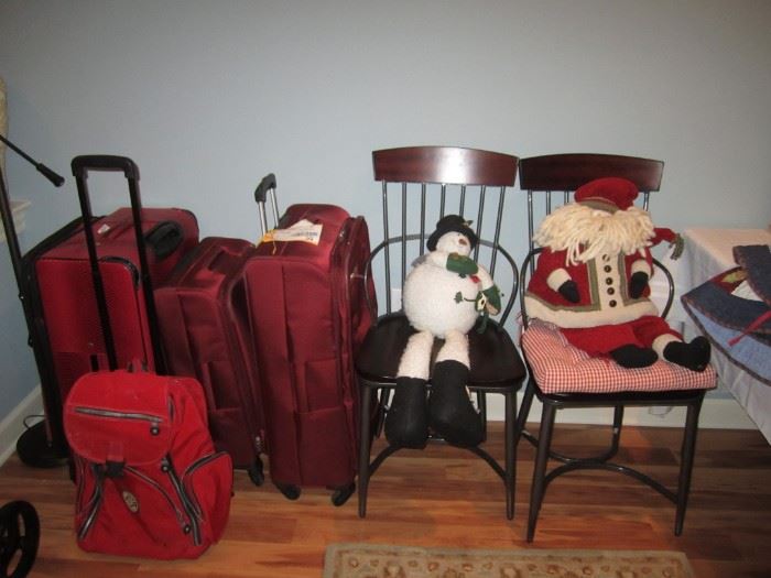 Luggage, Christmas Decor, Chairs