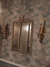 Wall Mirror, Sconces