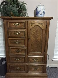 Armoire, Vase, Silk Plant