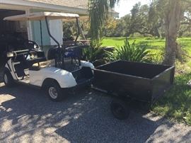 EZGO Golf Cart with Trailer