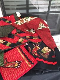 Hand Made Christmas Runners, Placemats, Pot Holders