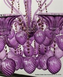 Pair of La Merrina Murano Purple Glass Chandelier. (Sold separately)