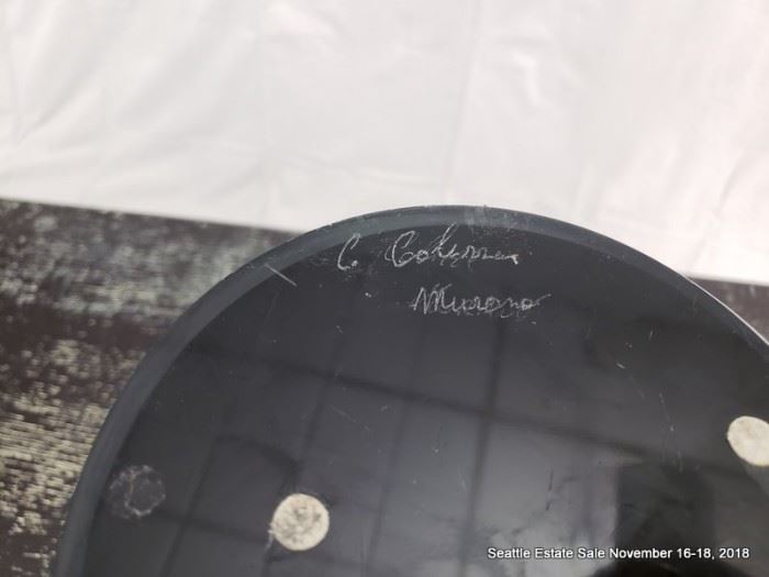 Circa 1960 signed Murano glass vase.