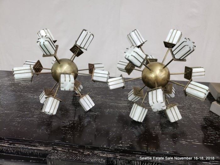 Kelly Wearstler raw selenite and brass sputnik accents
