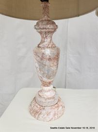 Vasiform pink marble lamp.